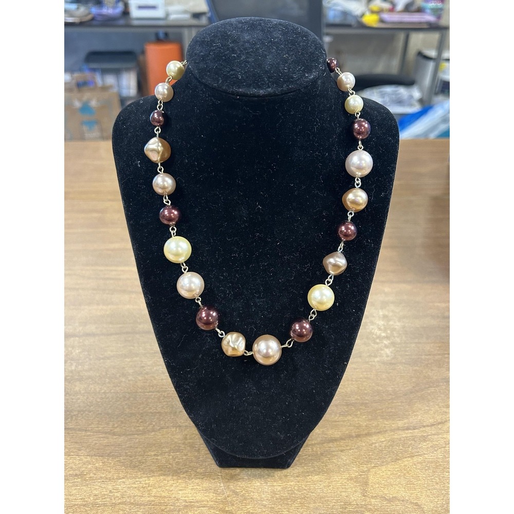 Necklace Multicolor Imitation Pearl Beaded Womens Gold‎ Tone Statement Jewelry
